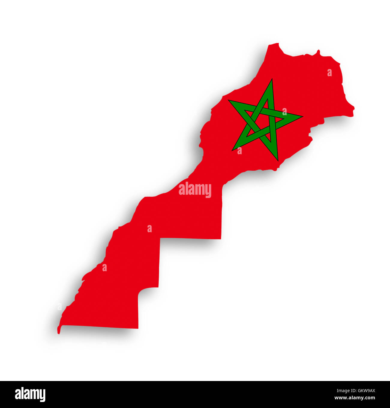 Carte du Maroc avec le drapeau à l'intérieur Photo Stock - Alamy