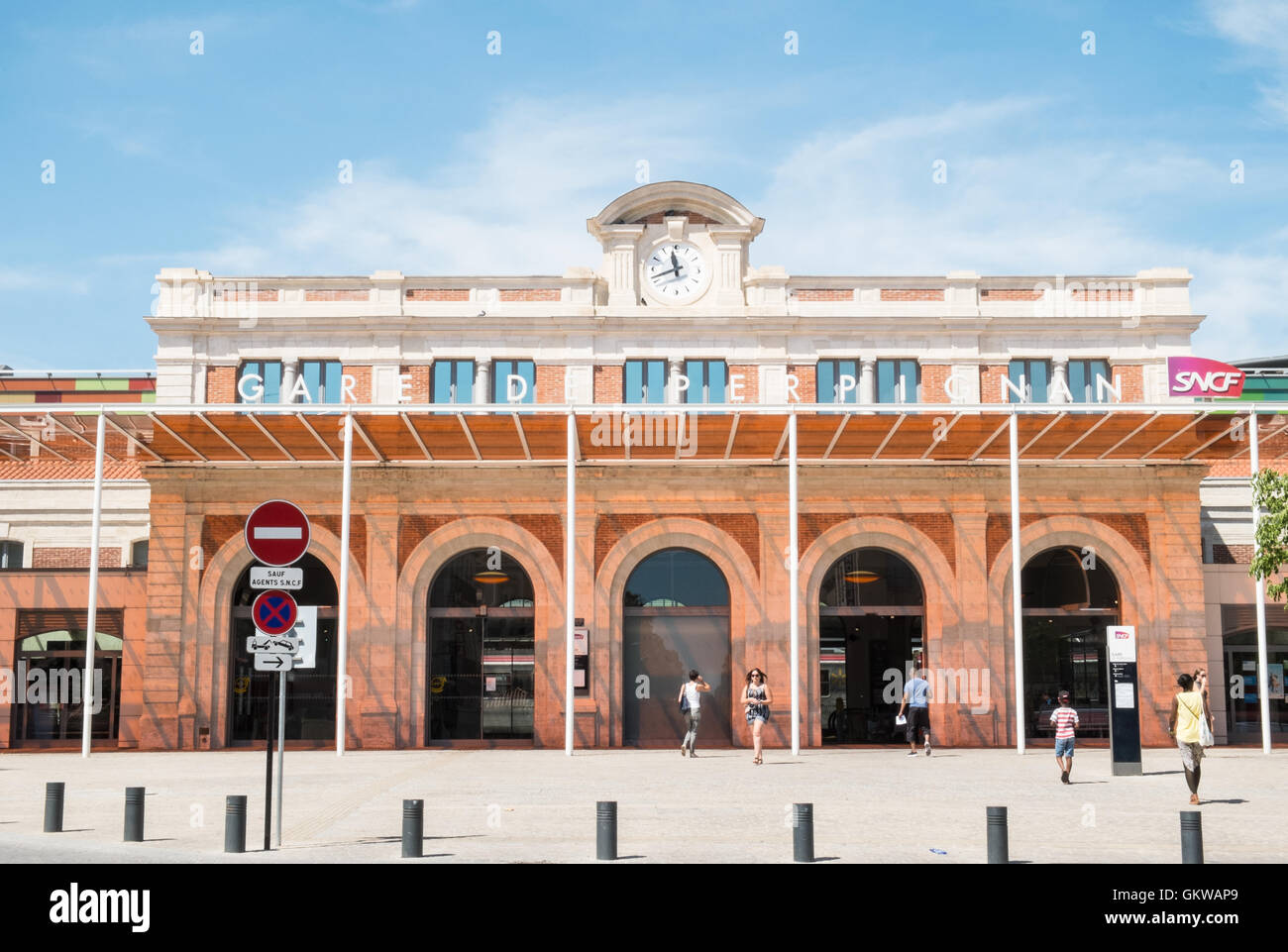 Perpignan Gare centrale principale, au sud de la France.nommé par le peintre Salvador Dali comme centre de l'Univers. Banque D'Images