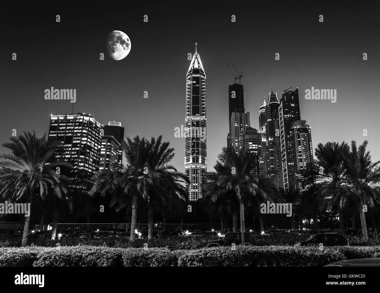 La nuit à Dubaï. Émirats arabes unis. 18 novembre, 2012 Banque D'Images