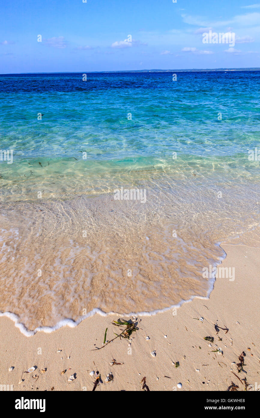 La plage sur l'île de Changuu au large de la côte de Zanzibar Banque D'Images