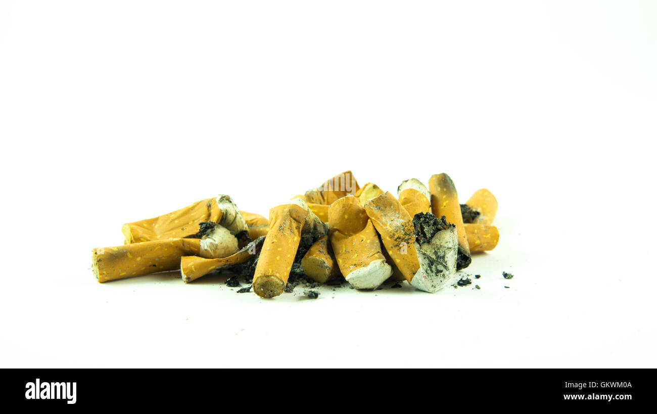 Un tas de mégots Banque D'Images