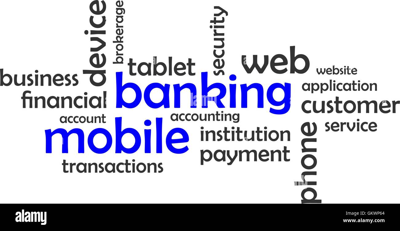 Nuage de mots - mobile banking Illustration de Vecteur