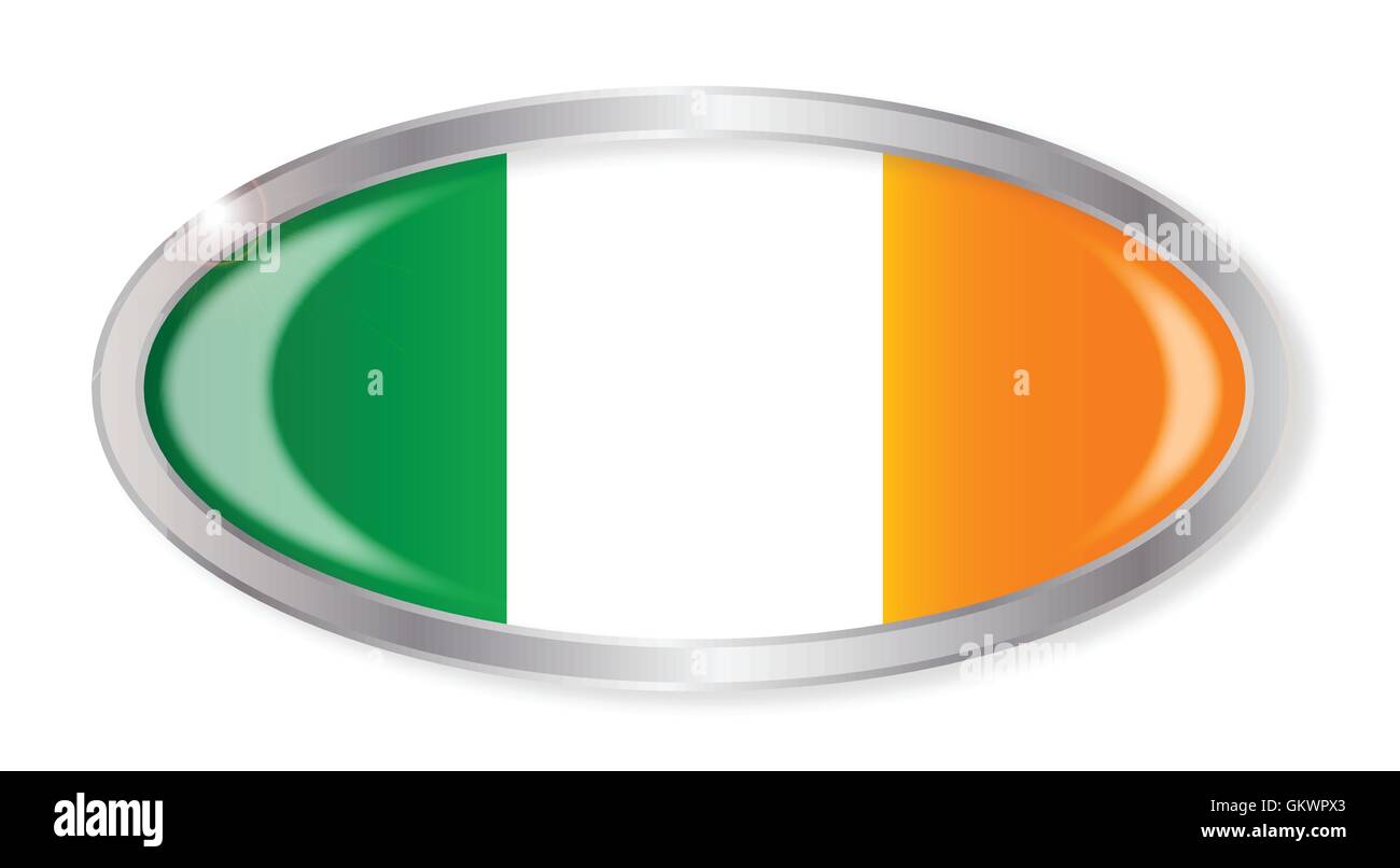 Drapeau irlandais Bouton Ovale Illustration de Vecteur