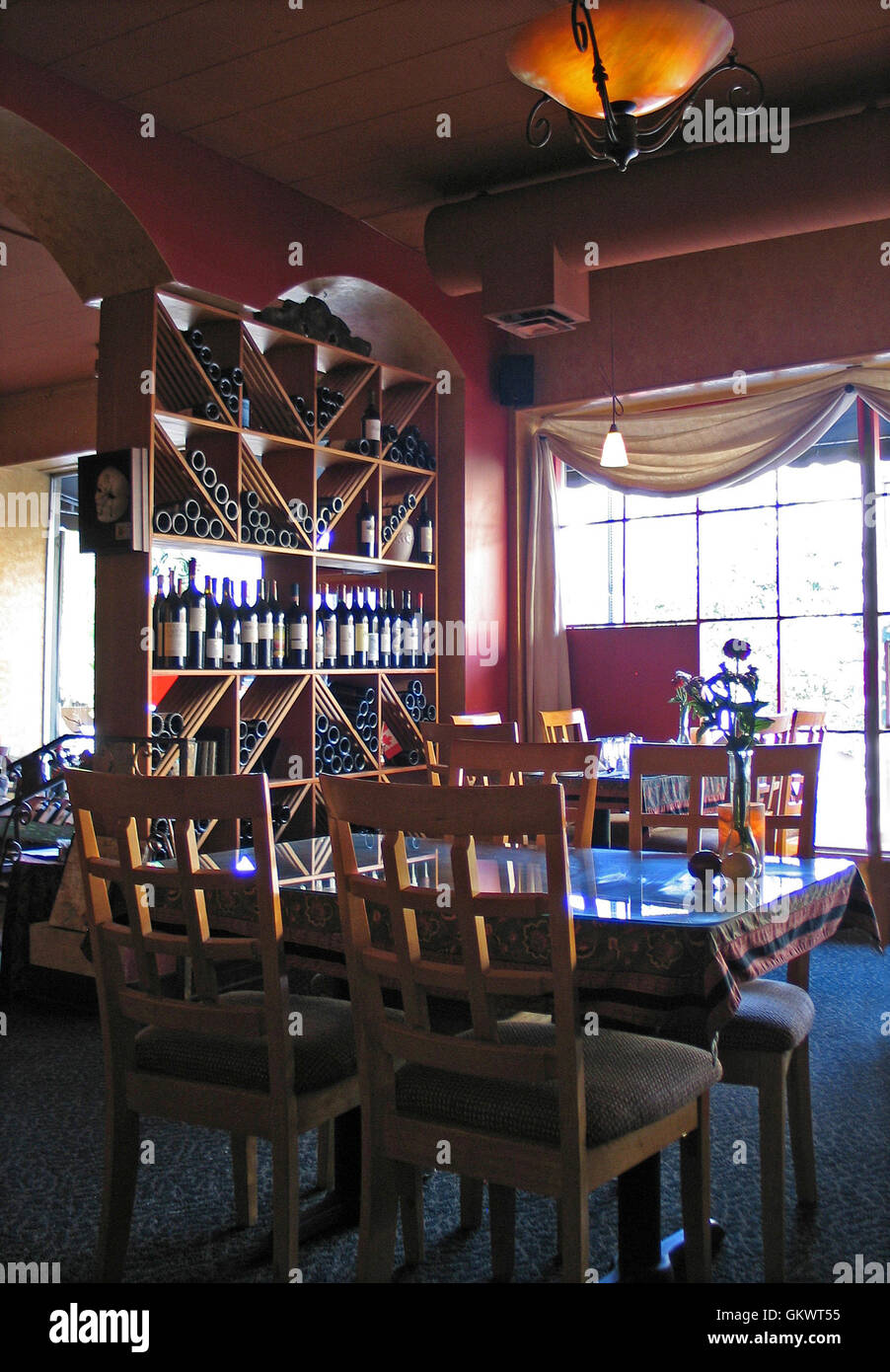 Une photographie de l'intérieur du restaurant Bella Italia à Port Angeles, Washington State, USA. Banque D'Images