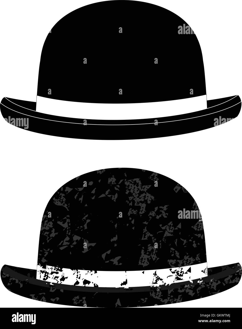 Chapeau melon noir Illustration de Vecteur