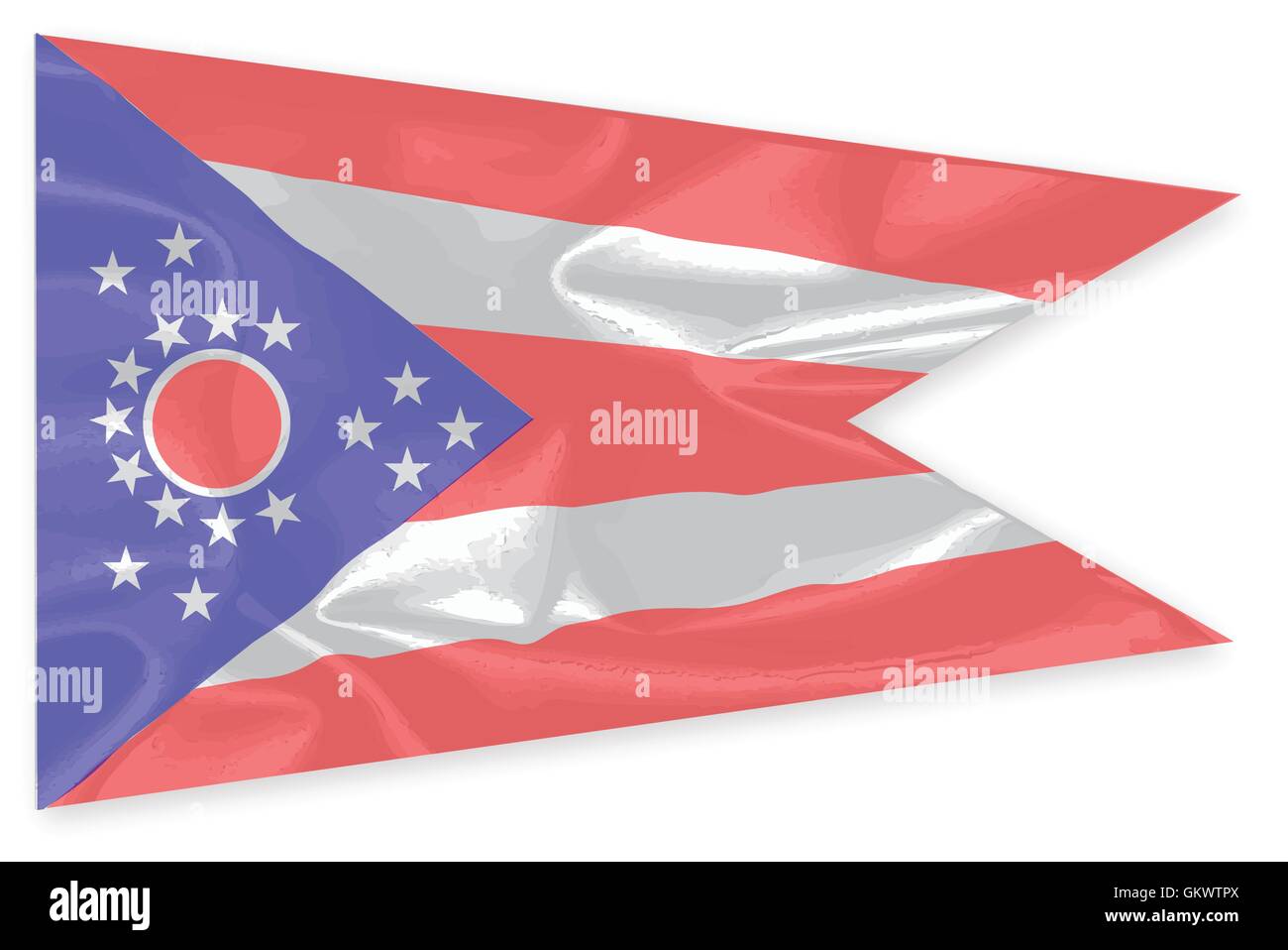 Drapeau de soie de l'état de l'Ohio Illustration de Vecteur