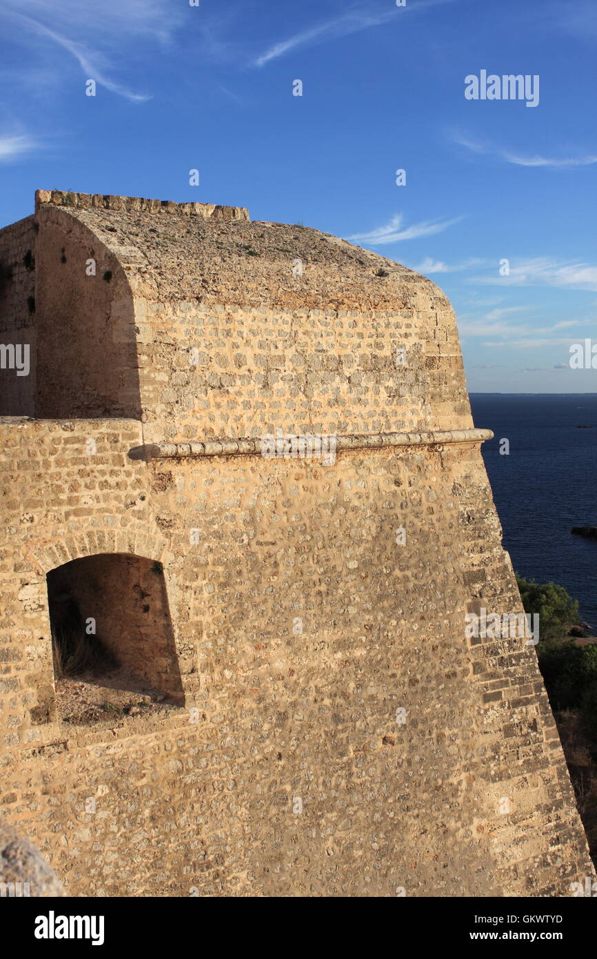 Bastion médiéval à Dalt Vila. La ville d'Ibiza, Espagne Banque D'Images