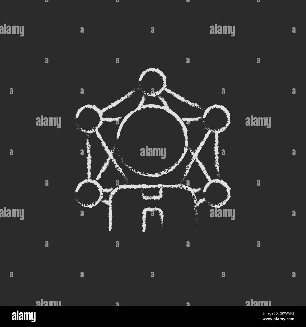 L'idée de cerveau tracé à la craie Illustration de Vecteur