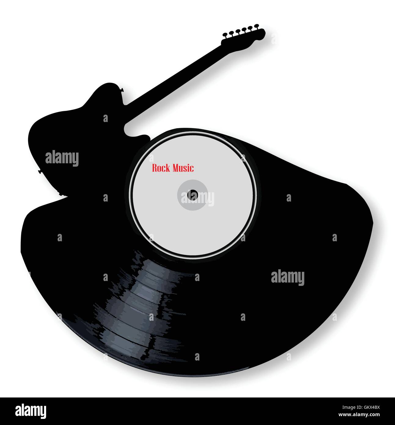 La musique Rock Record Silhouette Illustration de Vecteur