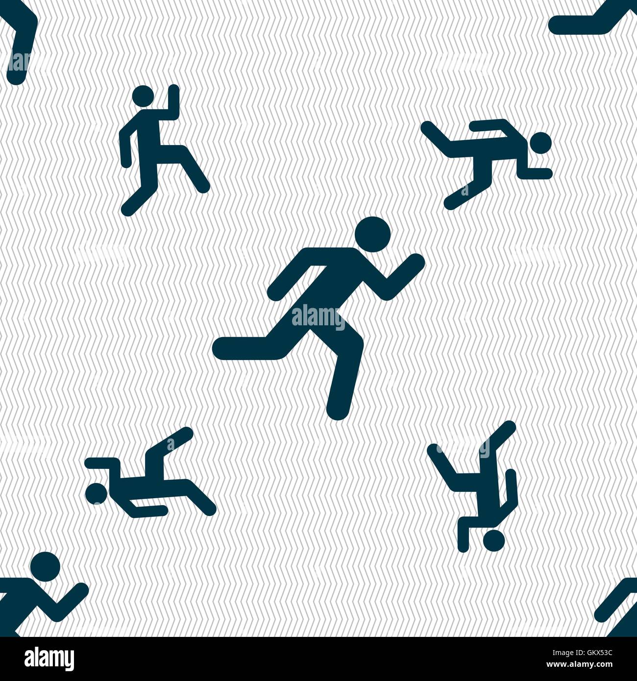 Running Man Se déconnecter icône. Motif géométrique transparente avec la texture. Vector Illustration de Vecteur