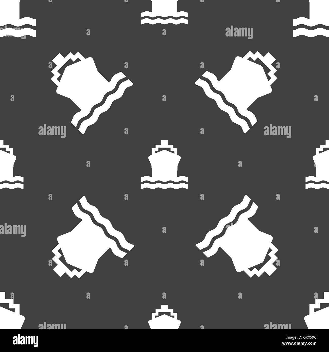 Icône navire signe. Motif transparente sur un fond gris. Vector Illustration de Vecteur