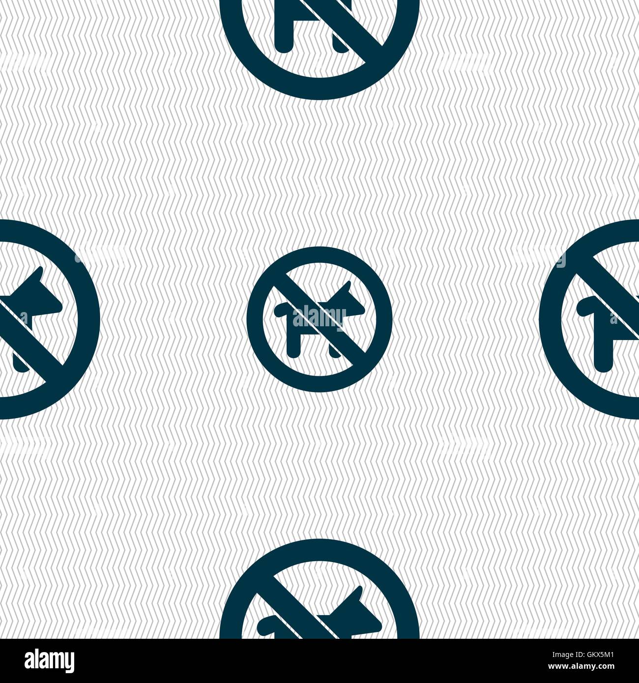 Promenade de chiens est interdit de se déconnecter icône. Motif géométrique transparente avec la texture. Vector Illustration de Vecteur