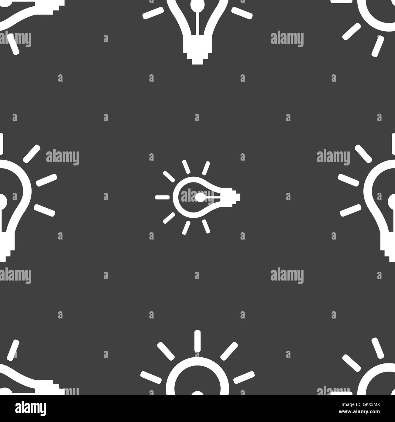 L'icône lampe signe. Motif transparente sur un fond gris. Vector Illustration de Vecteur