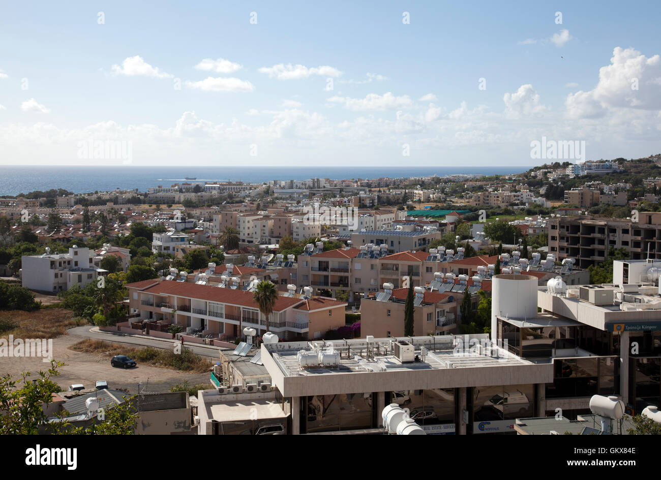 Vista à partir de la colline dans la vieille ville de Paphos - Chypre Banque D'Images