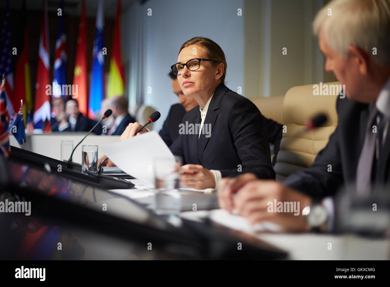 Adjoint politique discours à la conférence des Banque D'Images