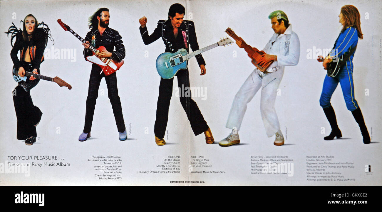 Roxy Music:Pour Votre Plaisir,1973,interne LP. Banque D'Images