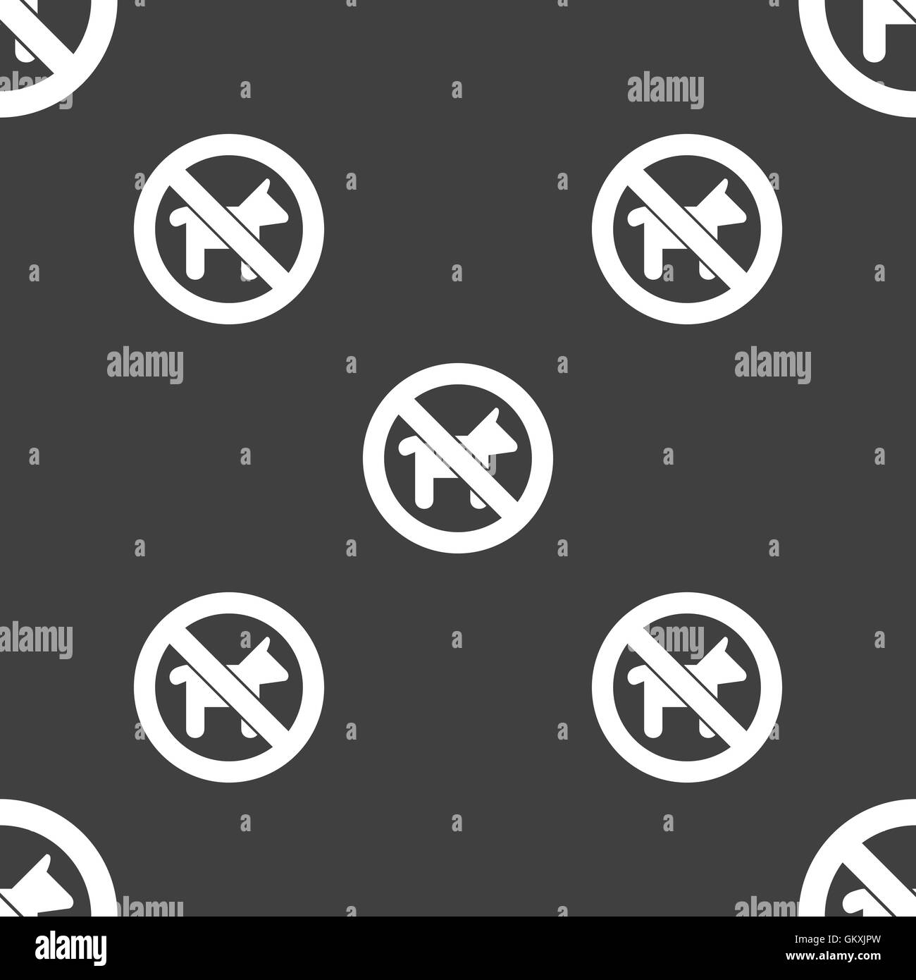 Promenade de chiens est interdit de se déconnecter icône. Motif transparente sur un fond gris. Vector Illustration de Vecteur