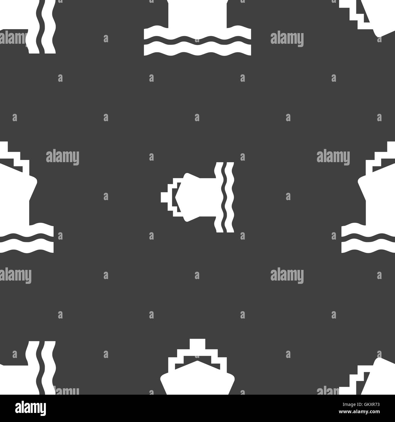 Icône navire signe. Motif transparente sur un fond gris. Vector Illustration de Vecteur
