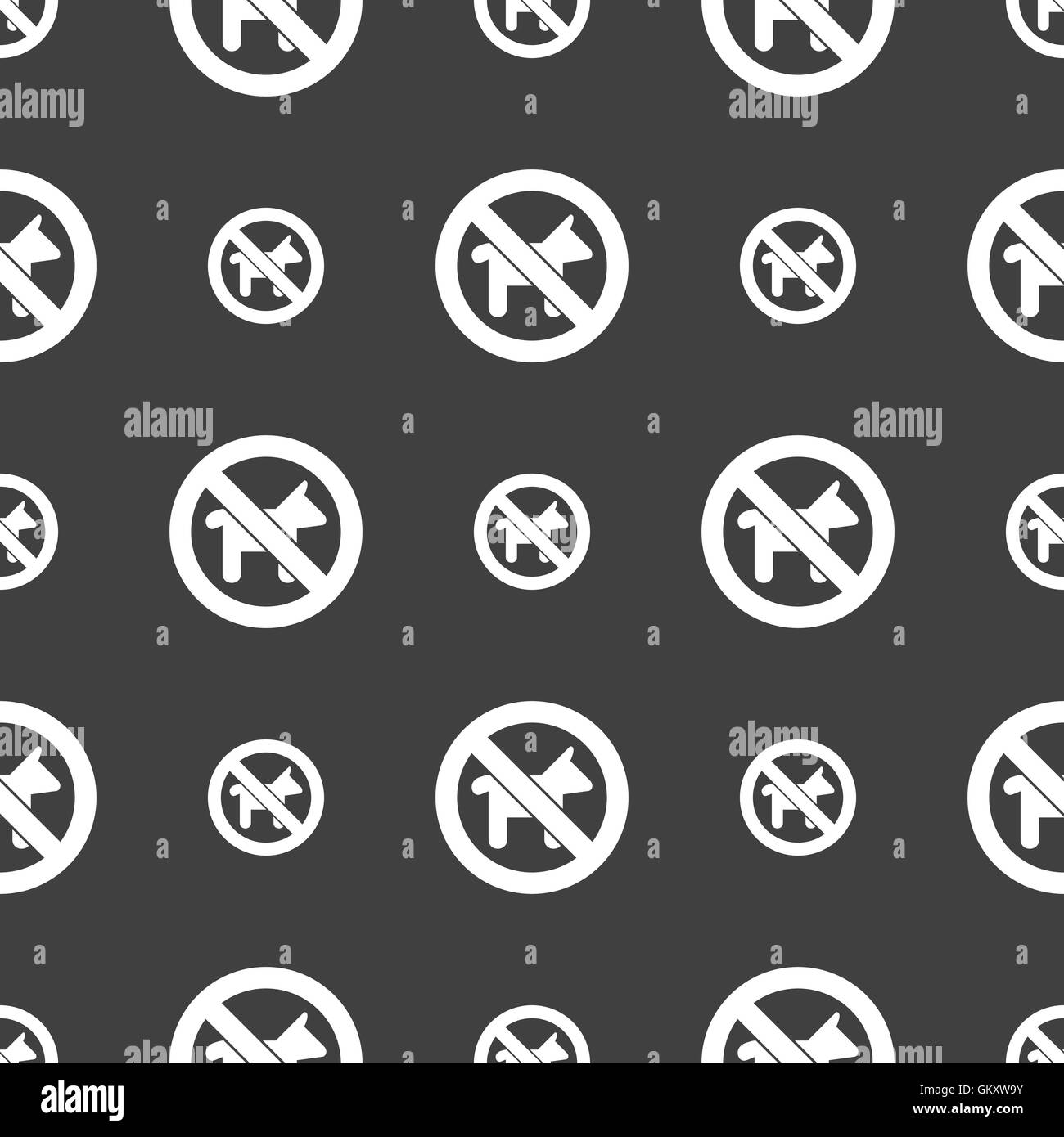 Promenade de chiens est interdit de se déconnecter icône. Motif transparente sur un fond gris. Vector Illustration de Vecteur