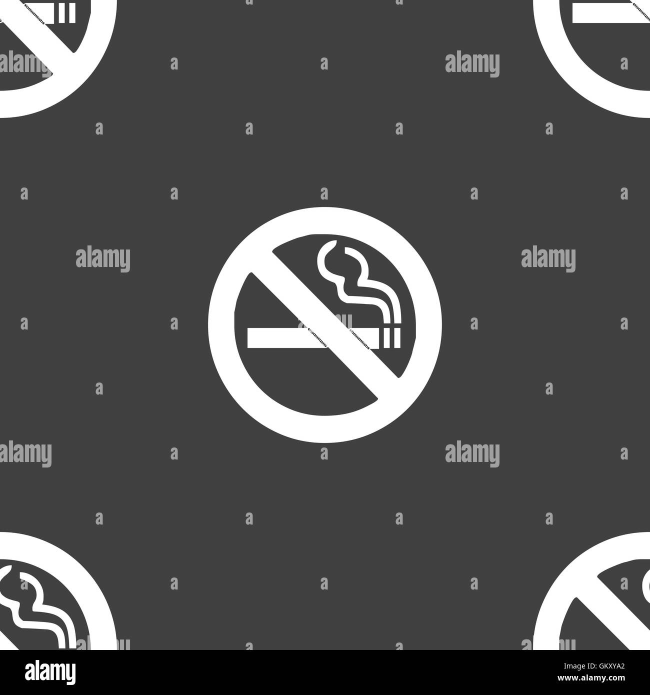 L'icône non fumeur signe. Motif transparente sur un fond gris. Vector Illustration de Vecteur