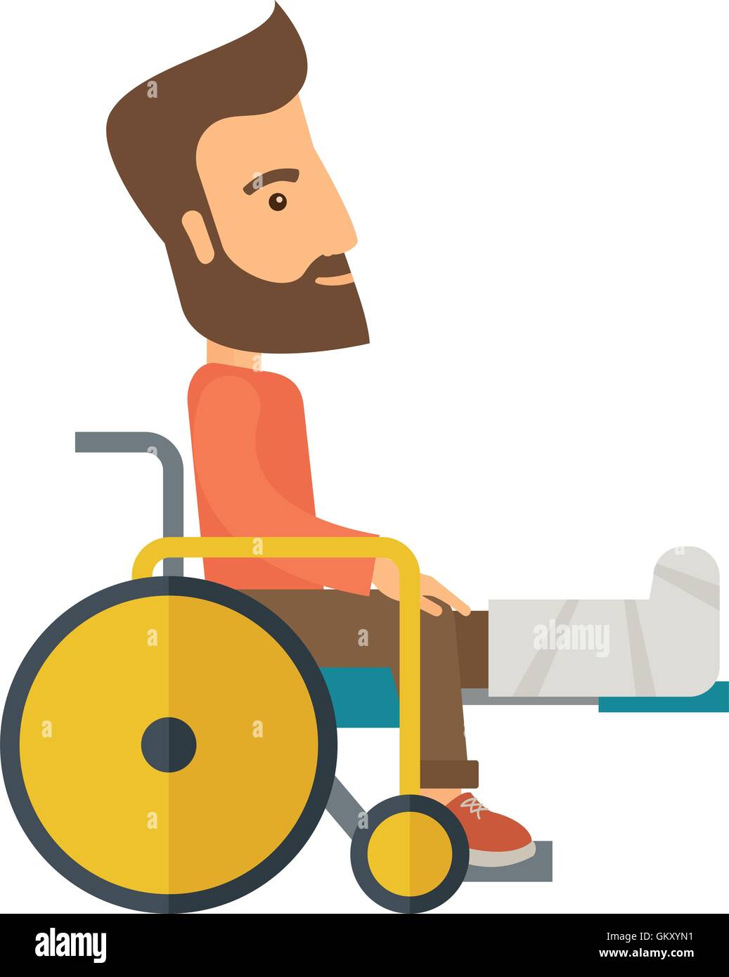 Homme en fauteuil roulant Illustration de Vecteur