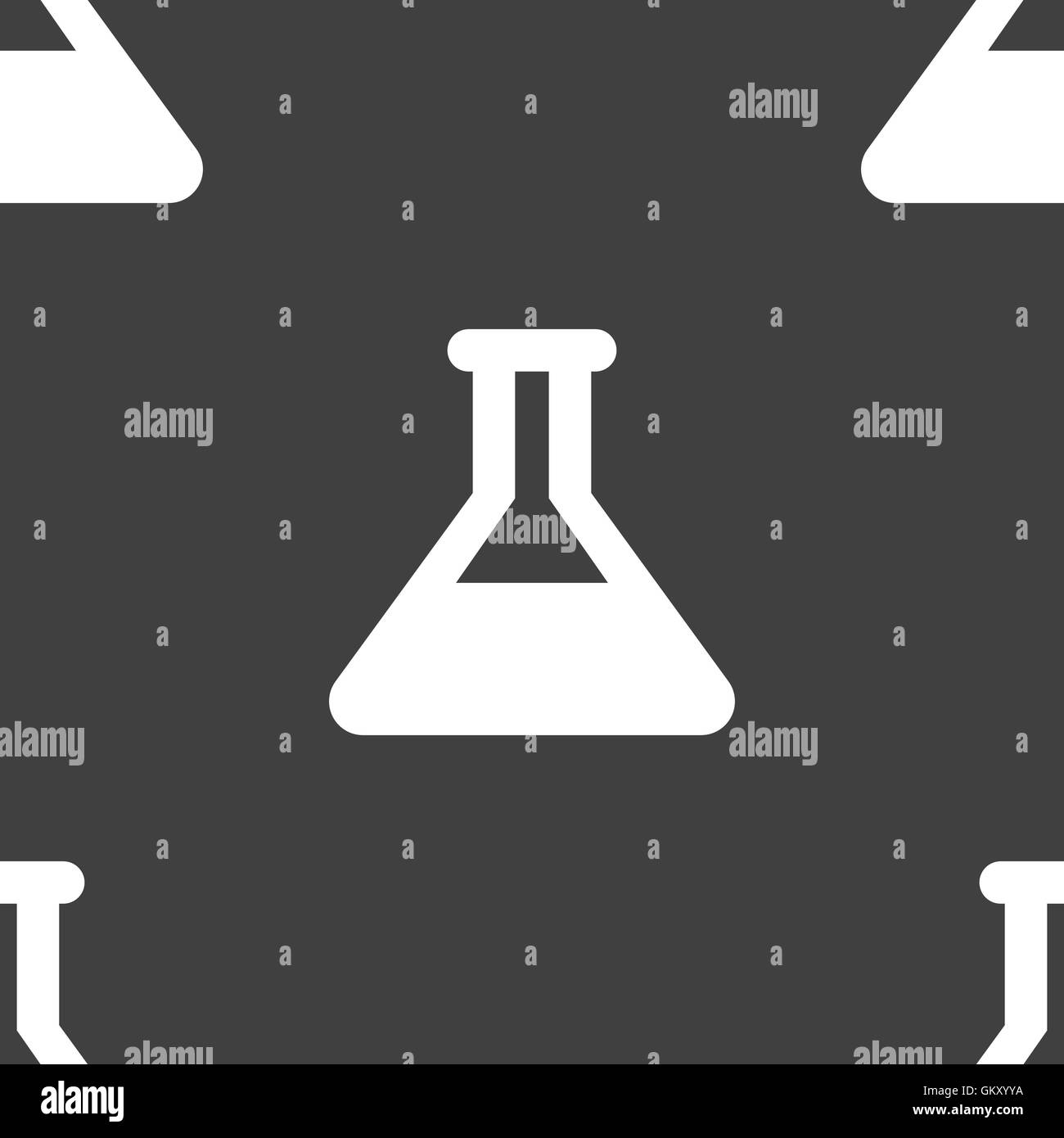 Icône de l'Erlenmeyer de signe. Motif transparente sur un fond gris. Vector Illustration de Vecteur