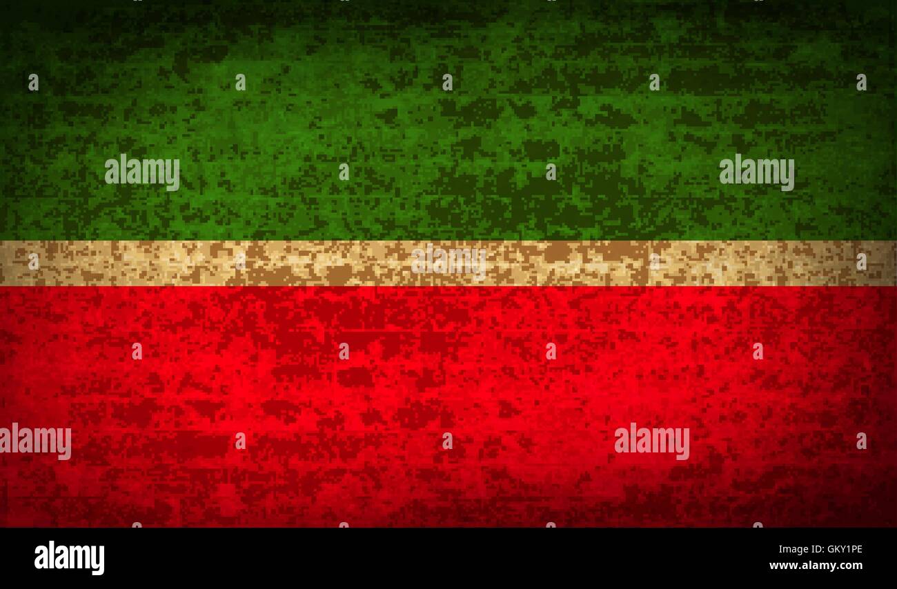 Le Tatarstan drapeaux avec la texture du papier sale. Vector Illustration de Vecteur