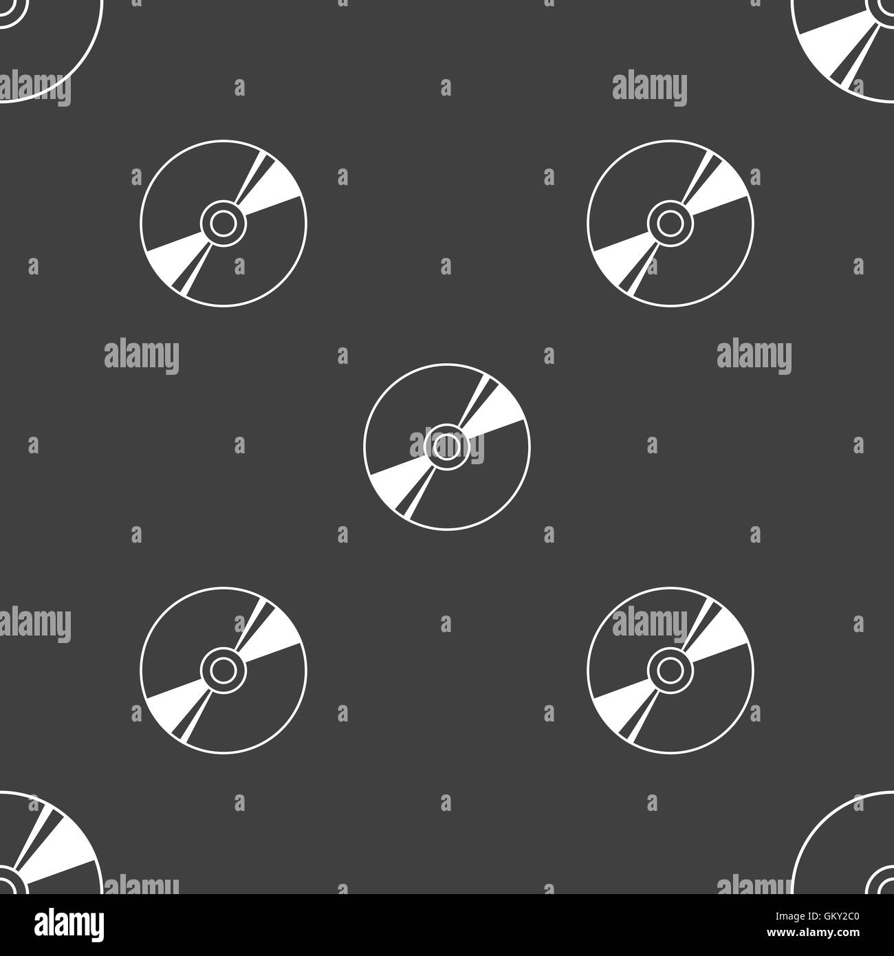 Cd, DVD, disque compact, icône blue ray signe. Motif transparente sur un fond gris. Vector Illustration de Vecteur