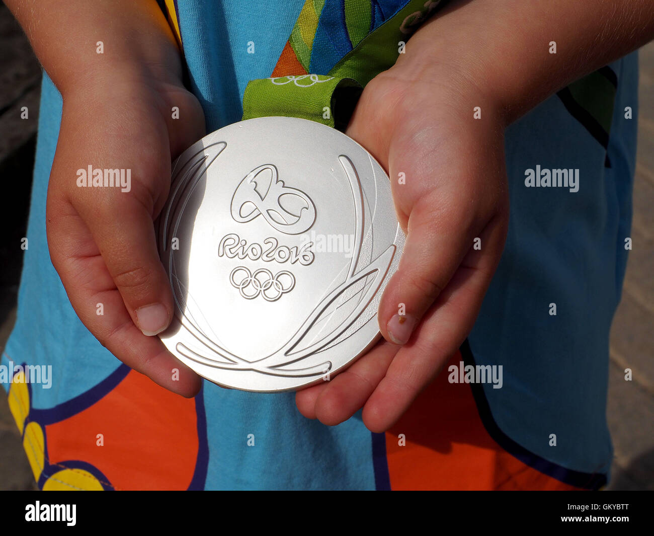 Médaille d'argent de Rio 2016 Banque D'Images