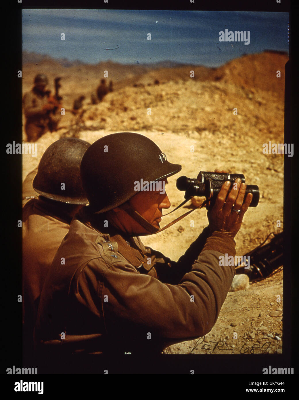 Le général George S. Patton dans l'Afrique du Nord. Banque D'Images