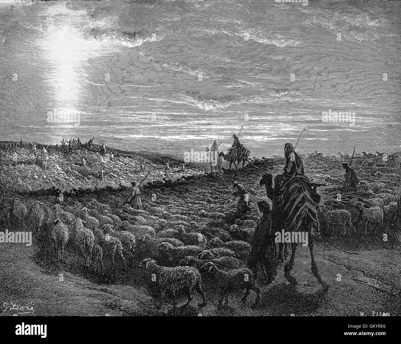 Gravure de xx par Gustave Doré Banque D'Images