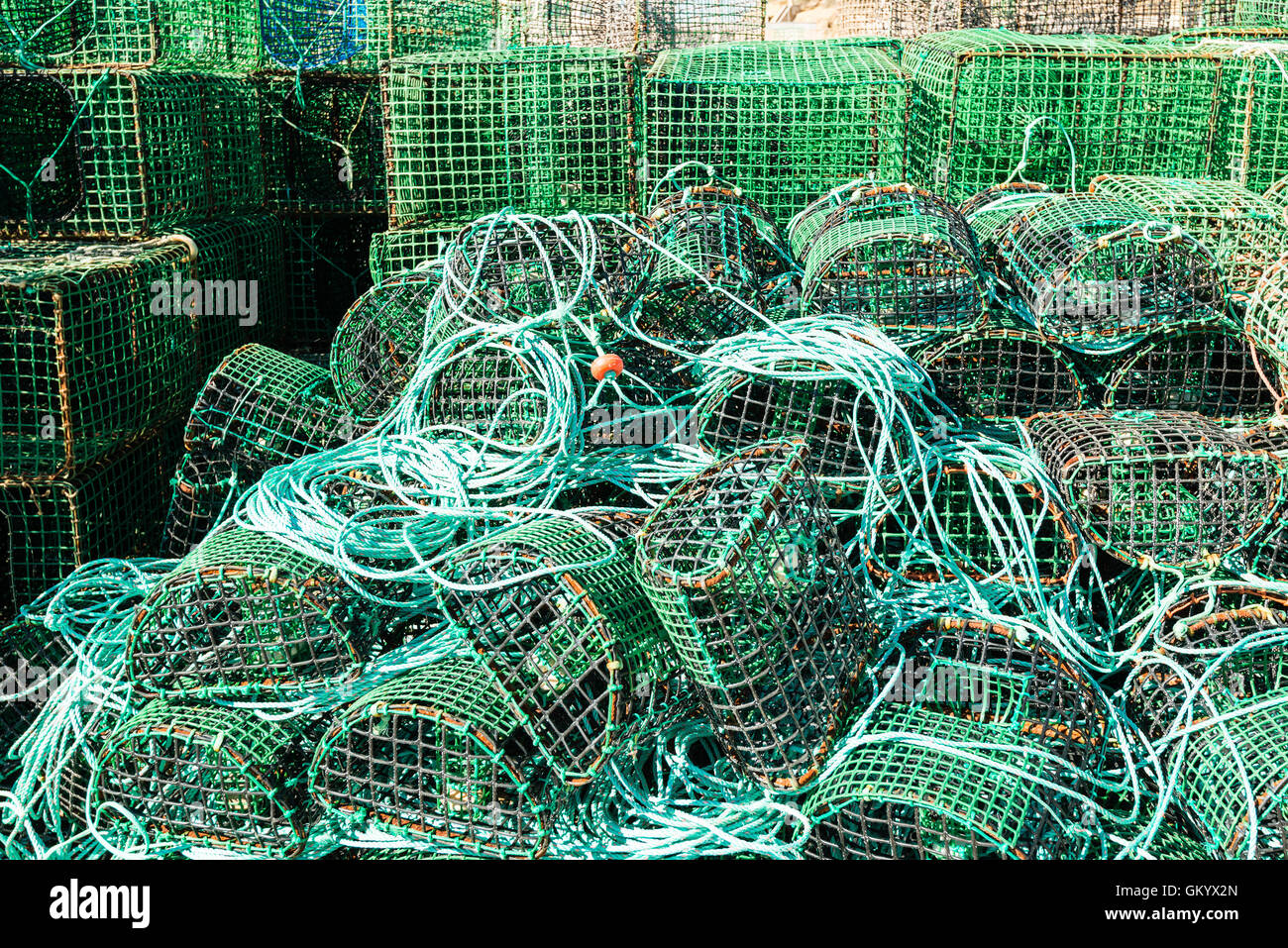 Des pièges pour attraper les pieuvres et les poissons Banque D'Images