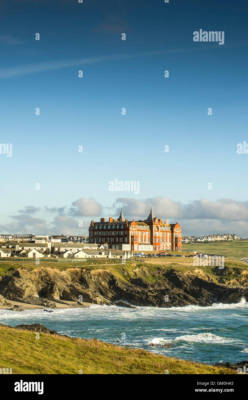 The Headland Hotel à Newquay, Cornwall. Banque D'Images