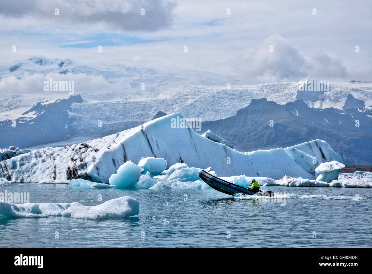 Jokulsarlon, Iceberg, Parc national du Vatnajökull, glacier Breidamerkurjokull, Islande Banque D'Images