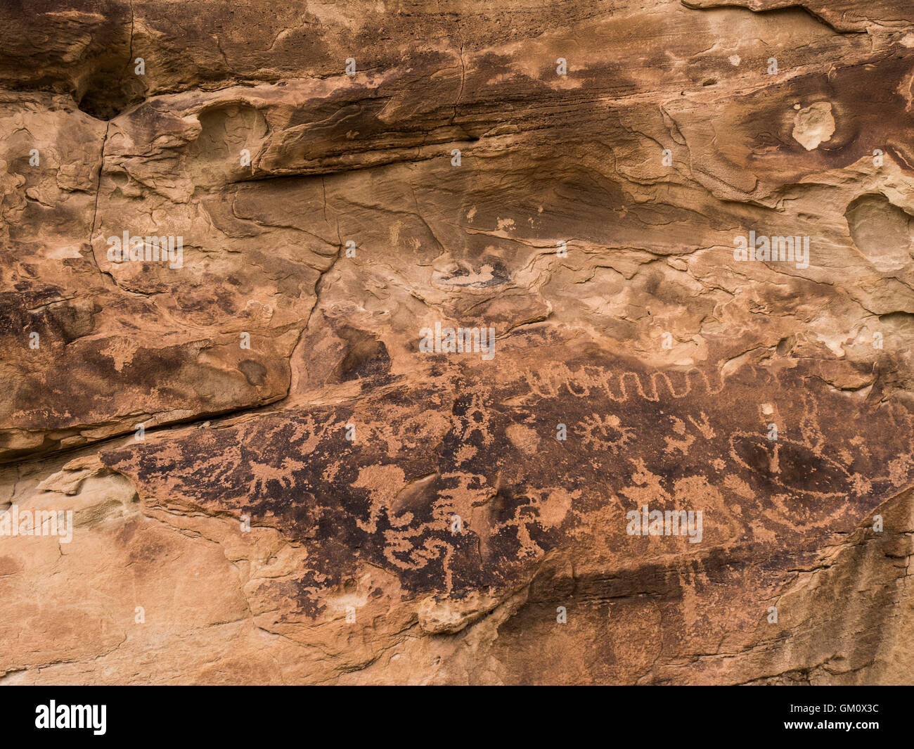 Pectographs Site Fourmile, Moyen-Orient, Canyon Pintado, Colorado 139 sud de Rangely, Colorado. Banque D'Images