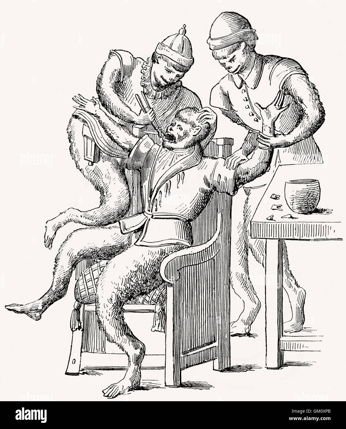 Satire contre les charlatans médicaux au 16ème siècle, Banque D'Images