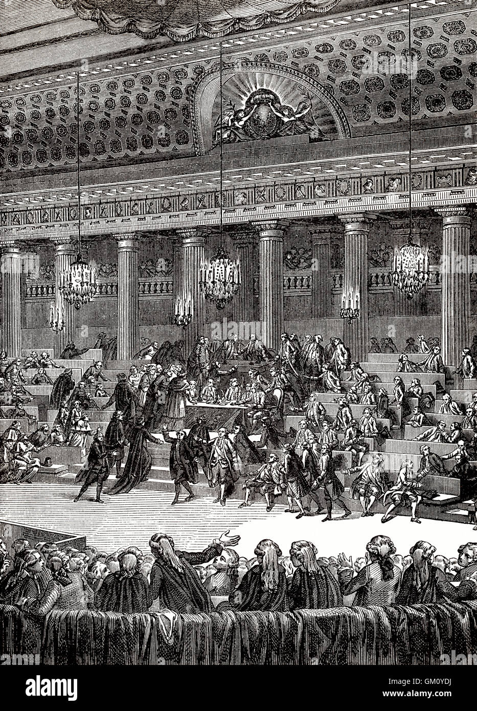Abolition de la féodalité en France, 4 août 1789 l'Assemblée Nationale Constituante, Révolution Française, Paris, France Banque D'Images