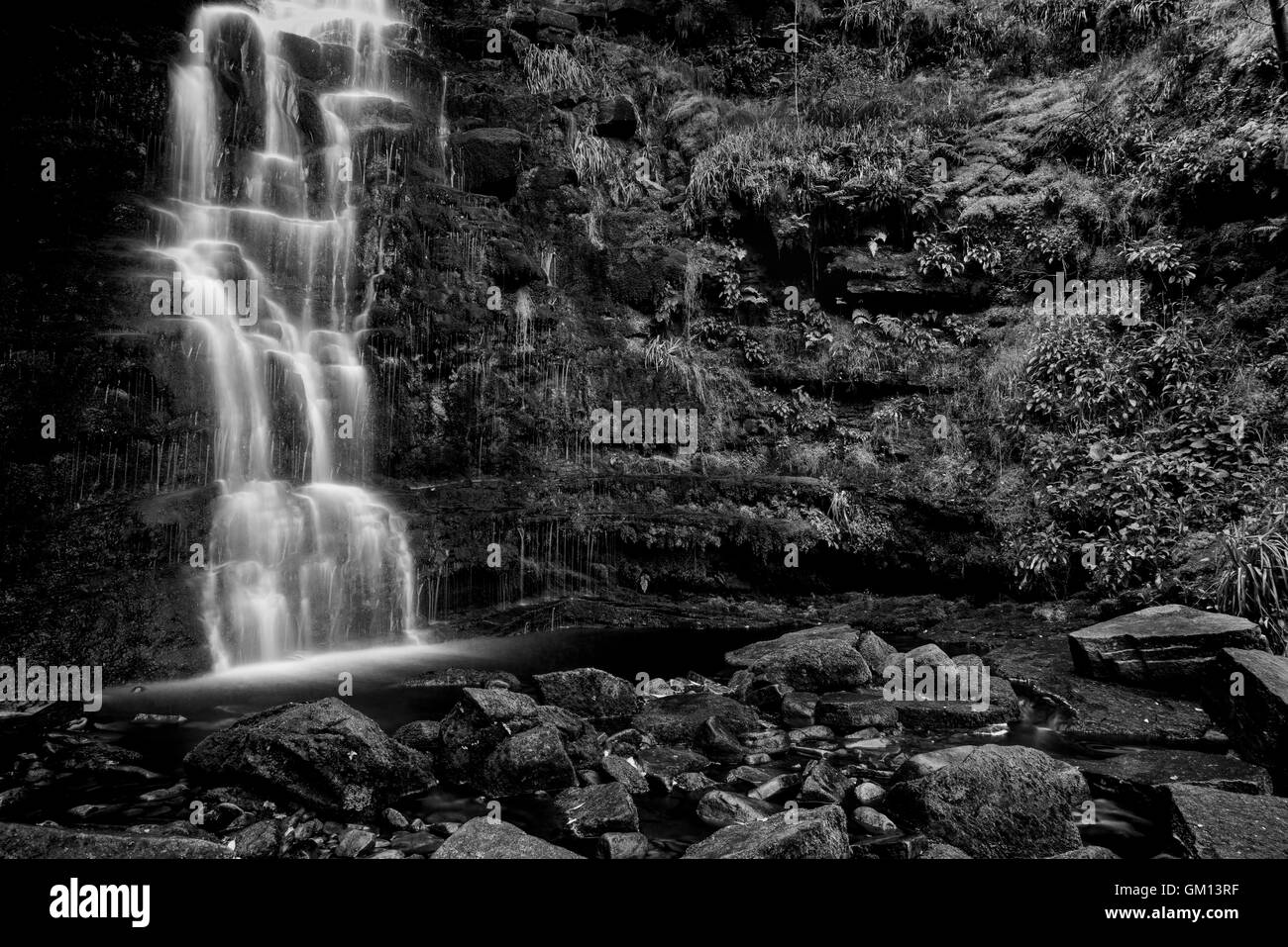 Cascade noire Clough Peak District Banque D'Images