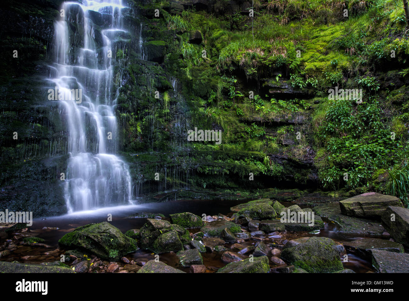 Cascade noire Clough Peak District Banque D'Images