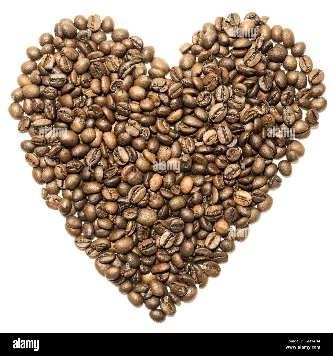 Coeur de grains de café sont en rotation sur la table Banque D'Images
