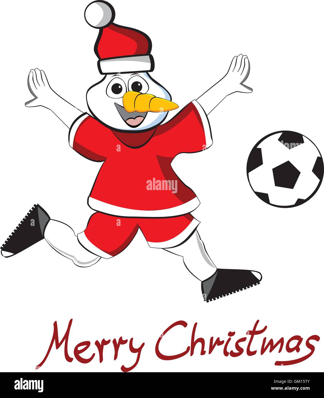Joyeux bonhomme Soccer Chrstimas Illustration de Vecteur