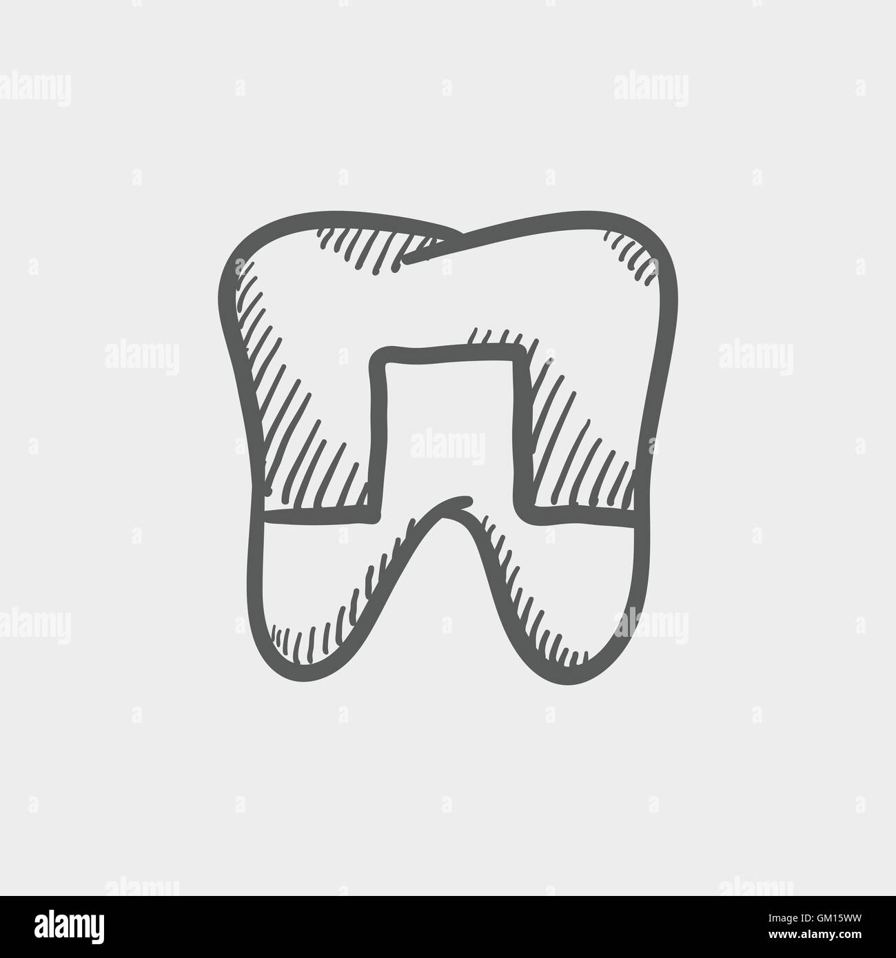 L'icône esquisse dent couronné Illustration de Vecteur