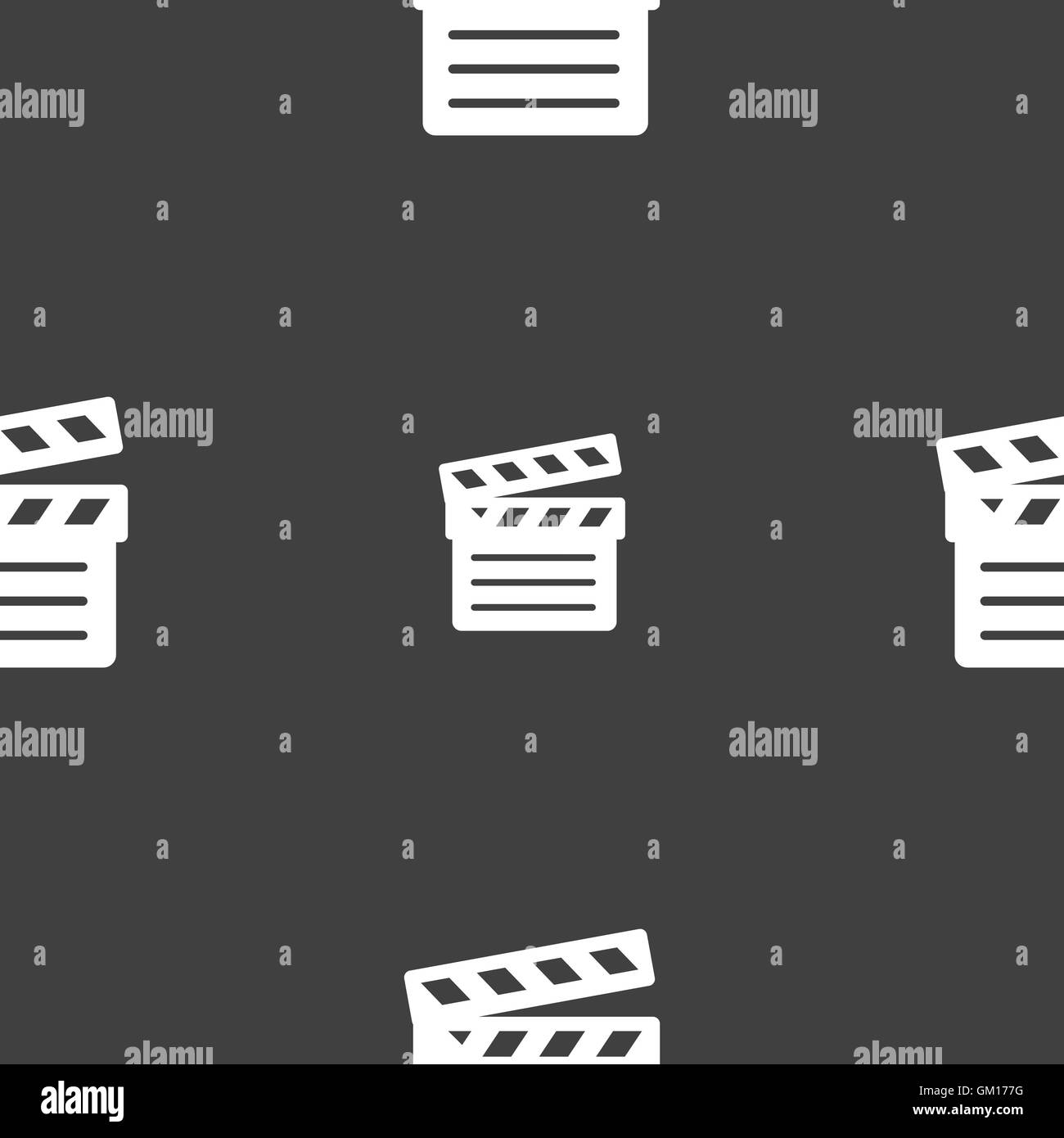L'icône de cinéma Clapper signe. Motif transparente sur un fond gris. Vector Illustration de Vecteur