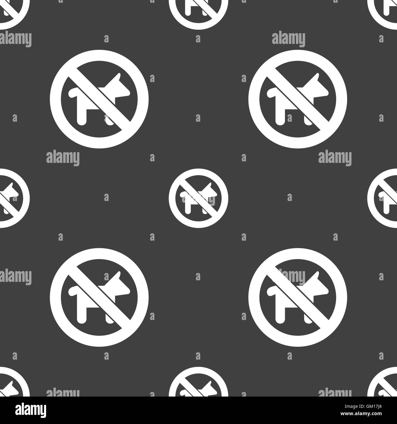 Promenade de chiens est interdit de se déconnecter icône. Motif transparente sur un fond gris. Vector Illustration de Vecteur