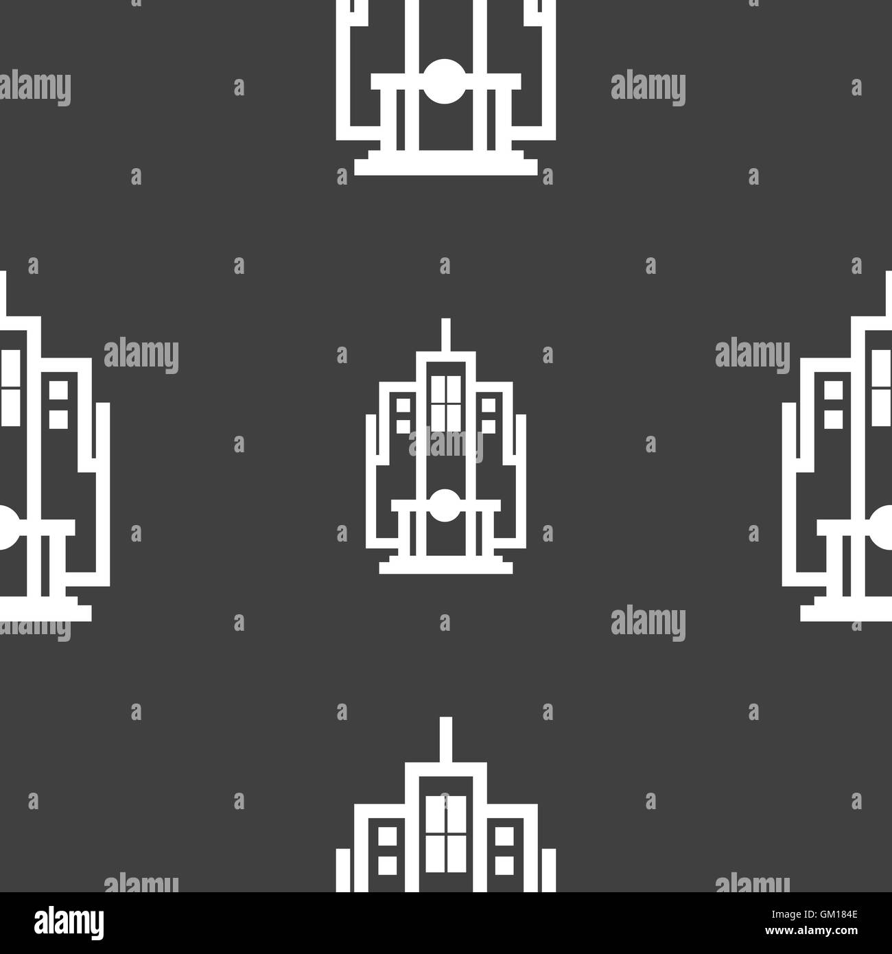 L'icône de gratte-ciel signe. Motif transparente sur un fond gris. Vector Illustration de Vecteur L'icône de gratte-ciel signe. Motif transparente sur un fond gris. Vector Illustration de Vecteur