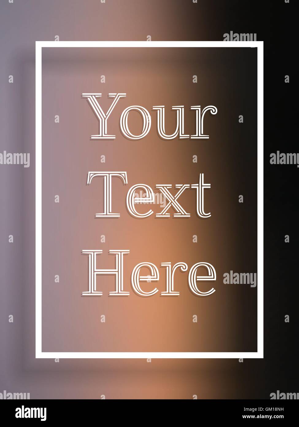 Dans le cadre de texte flou noir et violet sur fond orange Illustration de Vecteur