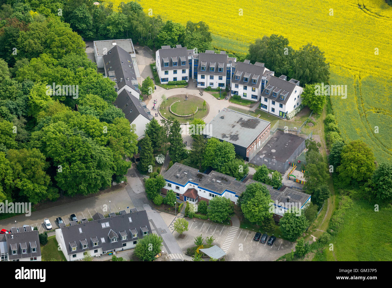 Vue aérienne, de la paix Village de la paix Village de l'action internationale, e.V., de Ravenhorst, Sterkrade-Nord, vue aérienne d'Oberhausen Banque D'Images