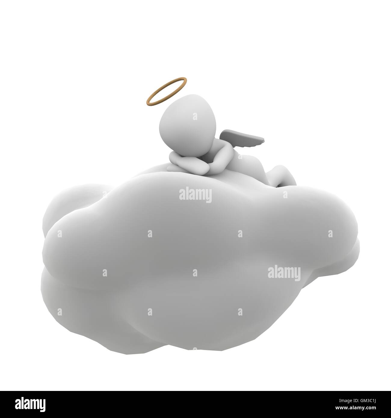 Ange assis sur un nuage Banque D'Images