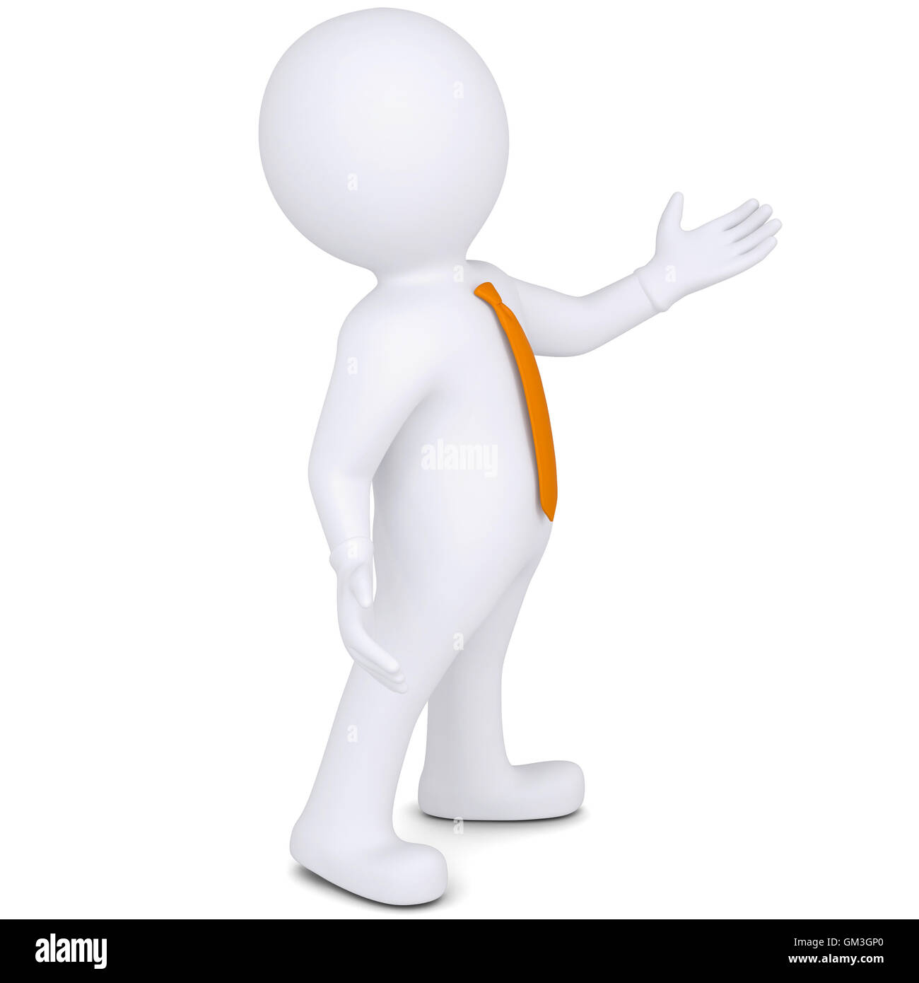 3d white man main points Banque D'Images