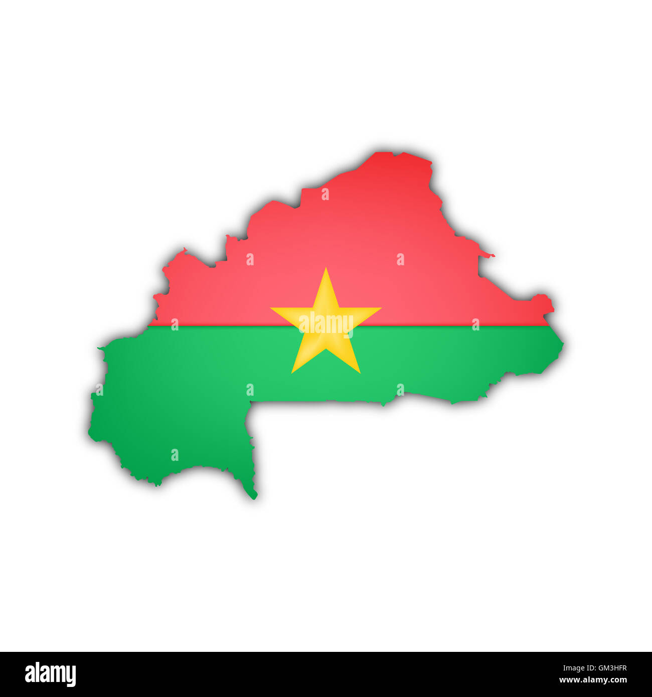 La carte et drapeau du burkina faso Banque D'Images